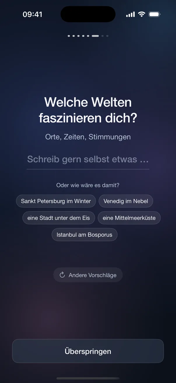 Sag, welche Welten dich faszinieren.