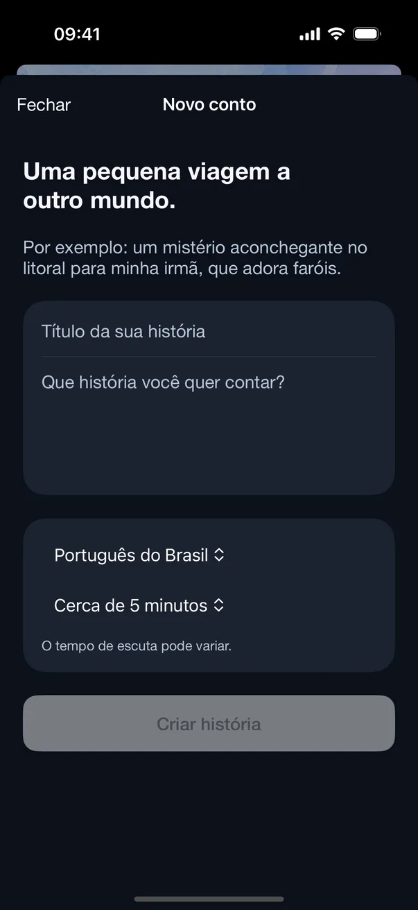 Uma ideia, uma história completa, para você ou para alguém que você ama.