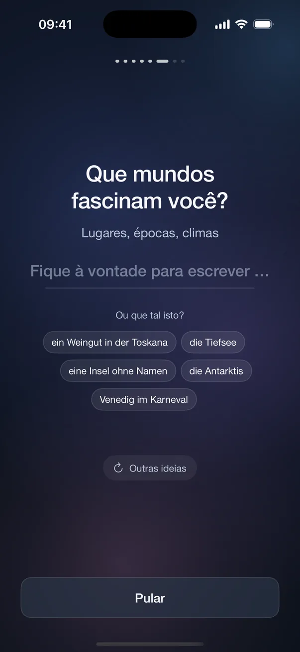 Diga quais mundos te fascinam.